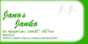 janos janko business card